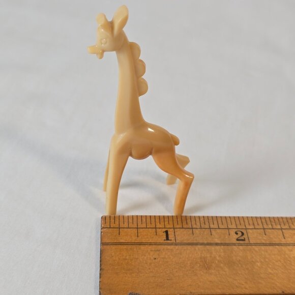 Vintage Plastic Giraffe Toy Figure 1950s 1960s Hard Plastic Mid Century Animal - Picture 8 of 9